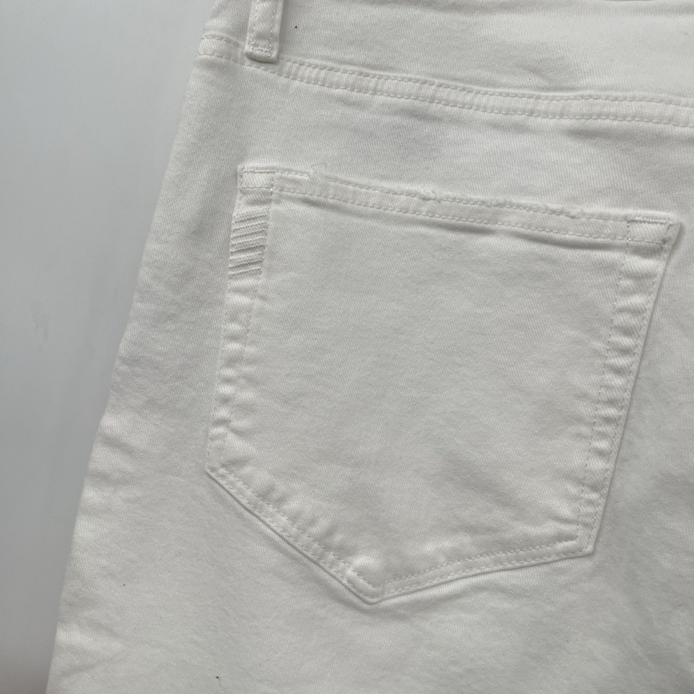 Paige High Rise Straight Leg Jeans Distressed White Denim Size 31 - Picture 6 of 8